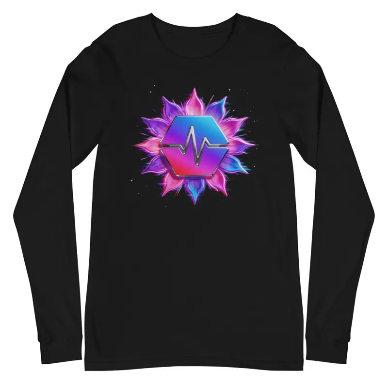 PulseChain Floral Burst Unisex Long Sleeve Shirt