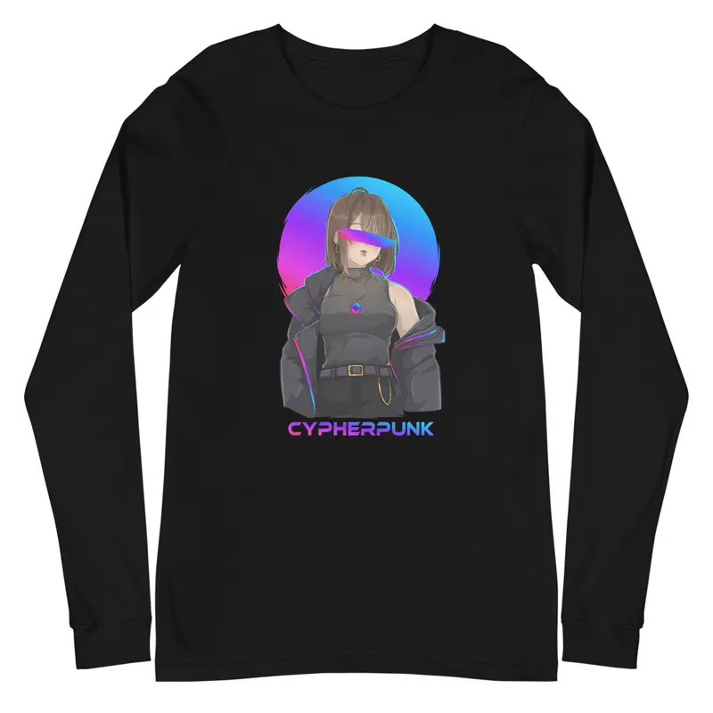 PulseChain Cypherpunk Girl Unisex Long Sleeve Shirt